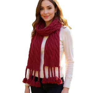 2773 Women's Knit Scarf Winter Neck Warm Long Ribbed Thick Scarves Fashion